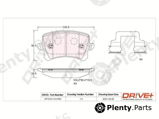 Dr!ve+ DP1010.10.0760 — Brake Pad Set, disc brake