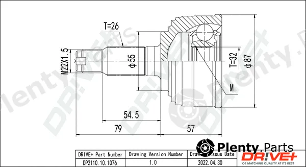 Dr!ve+ DP2110.10.1076 — Joint Kit, drive shaft
