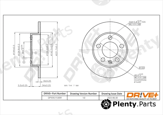 Dr!ve+ DP1010.11.0091 — Brake Disc
