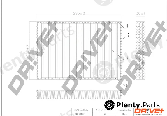 Dr!ve+ DP1110.12.0011 — Filter, cabin air