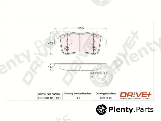 Dr!ve+ DP1010.10.0390 — Brake Pad Set, disc brake