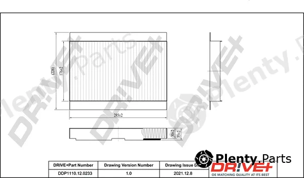 Dr!ve+ DP1110.12.0233 — Filter, cabin air