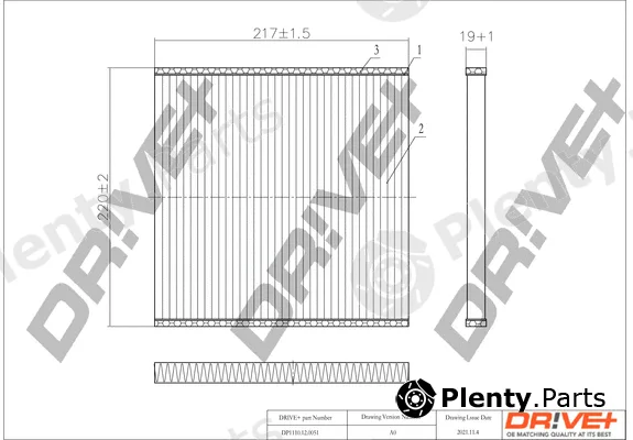 Dr!ve+ DP1110.12.0051 — Filter, cabin air