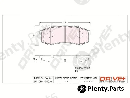 Dr!ve+ DP1010.10.0020 — Brake Pad Set, disc brake