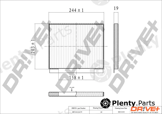 Dr!ve+ DP1110.12.0179 — Filter, cabin air