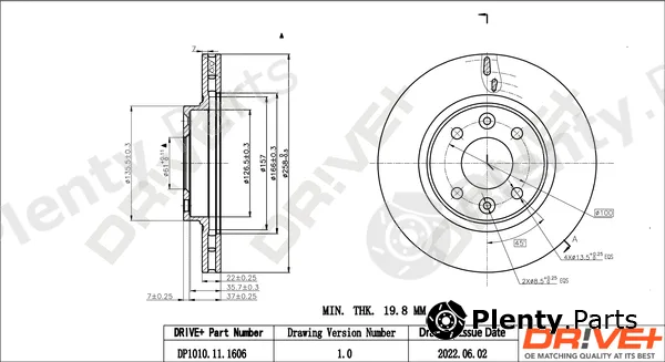 Dr!ve+ DP1010.11.1606 — Brake Disc