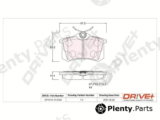 Dr!ve+ DP1010.10.0002 — Brake Pad Set, disc brake