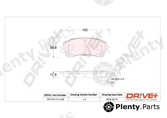 Dr!ve+ DP1010.10.1236 — Brake Pad Set, disc brake
