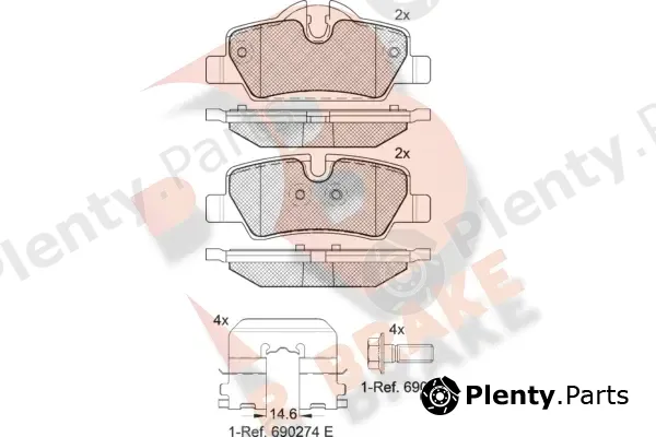 R Brake RB2190 — Brake Pad Set, disc brake