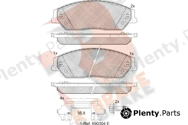 R Brake RB2077 — Brake Pad Set, disc brake