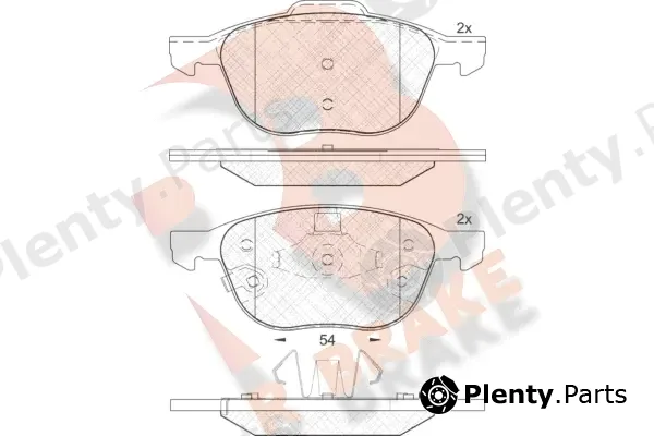 R Brake RB1617-203 — Brake Pad Set, disc brake