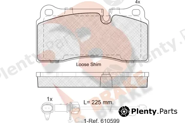 R Brake RB2121-203 — Brake Pad Set, disc brake