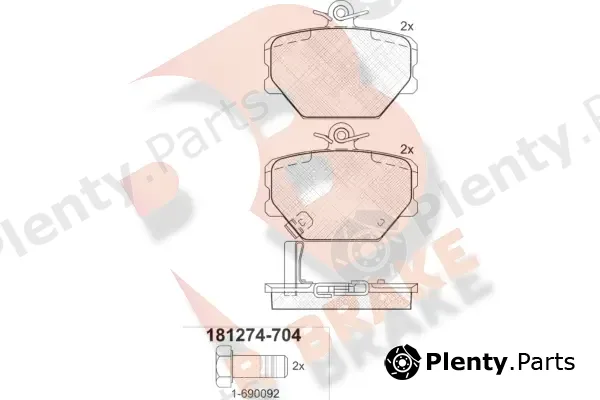 R Brake RB1274-704 — Brake Pad Set, disc brake