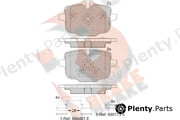 R Brake RB2005-202 — Brake Pad Set, disc brake