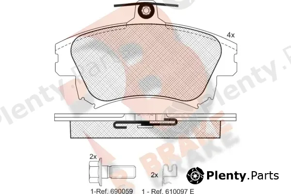 R Brake RB1236-208 — Brake Pad Set, disc brake