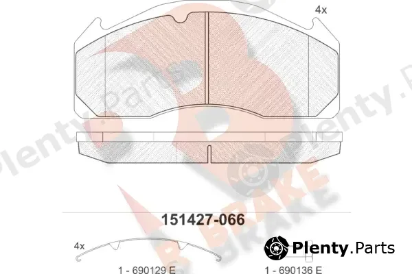 R Brake RB1427 — Brake Pad Set, disc brake