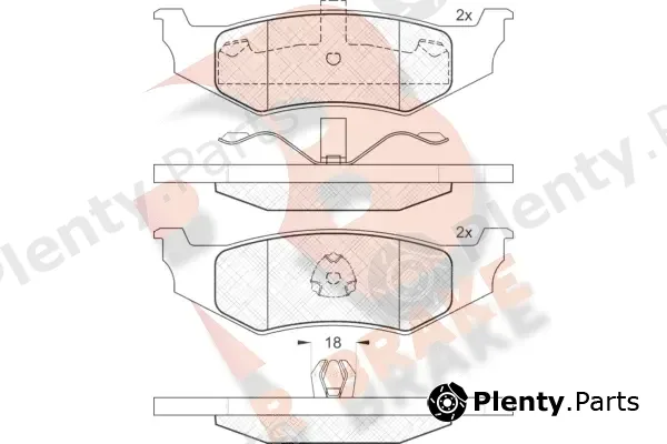 R Brake RB1114 — Brake Pad Set, disc brake