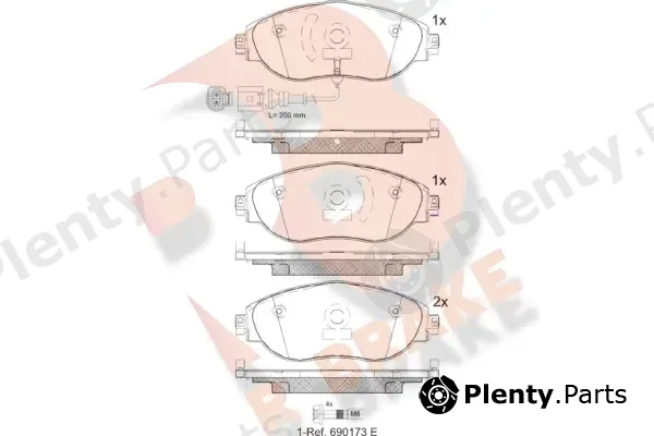 R Brake RB2018-087 — Brake Pad Set, disc brake