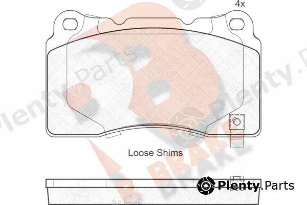 R Brake RB1990 — Brake Pad Set, disc brake