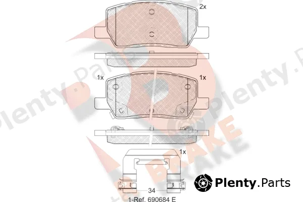 R Brake RB2461 — Brake Pad Set, disc brake