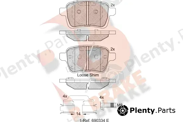 R Brake RB2170-203 — Brake Pad Set, disc brake