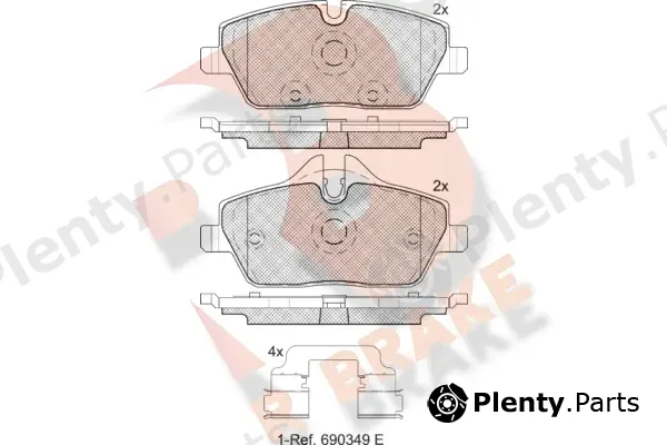 R Brake RB1662-200 — Brake Pad Set, disc brake