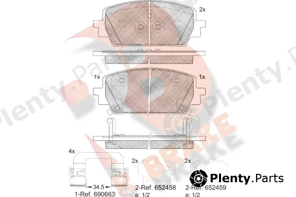 R Brake RB2428 — Brake Pad Set, disc brake