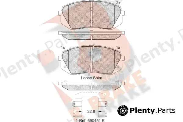 R Brake RB1826-202 — Brake Pad Set, disc brake