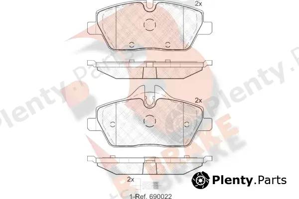 R Brake RB1662-202 — Brake Pad Set, disc brake