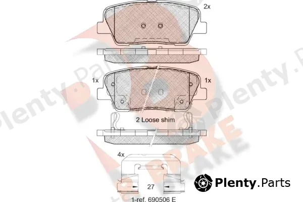 R Brake RB1954-066 — Brake Pad Set, disc brake