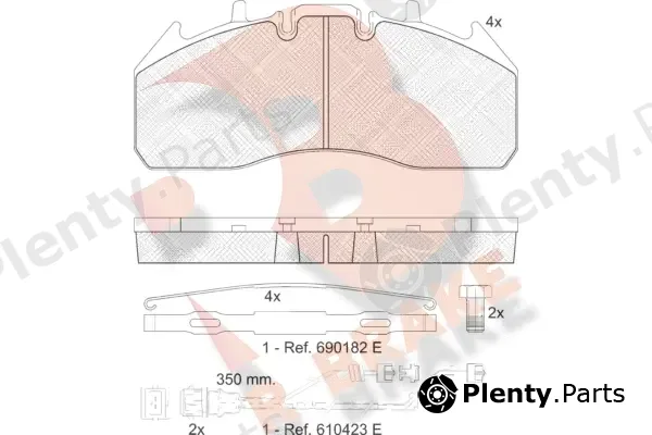 R Brake RB1831-122 — Brake Pad Set, disc brake