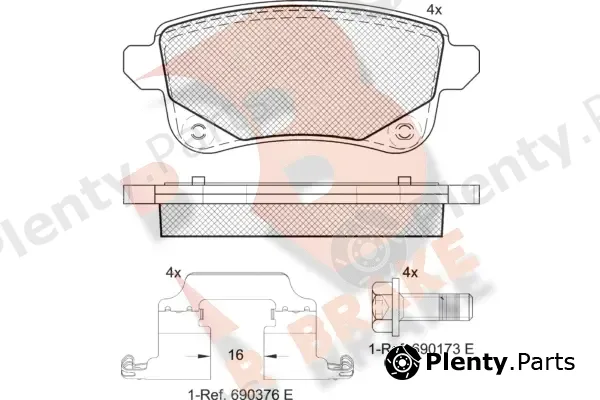 R Brake RB2222 — Brake Pad Set, disc brake
