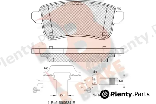 R Brake RB1904-203 — Brake Pad Set, disc brake
