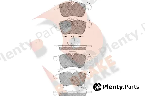 R Brake RB1592 — Brake Pad Set, disc brake