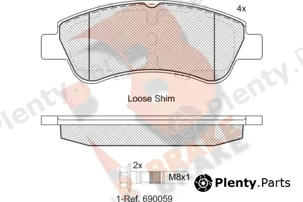 R Brake RB1388-402 — Brake Pad Set, disc brake