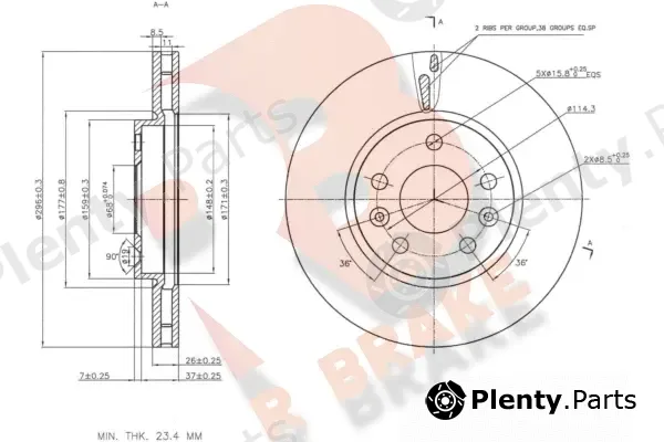 R Brake 78RBD20036 — Brake Disc
