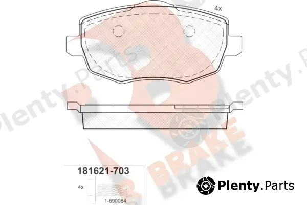 R Brake RB1621-703 — Brake Pad Set, disc brake