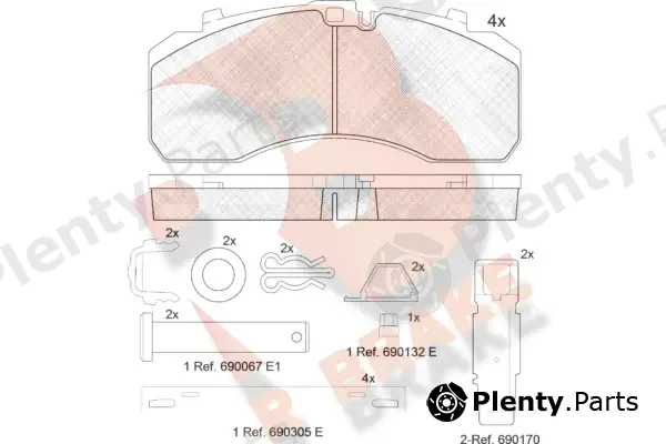 R Brake RB2091-073 — Brake Pad Set, disc brake