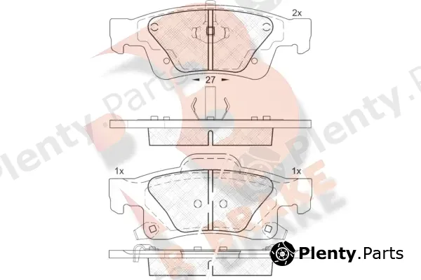R Brake RB1989 — Brake Pad Set, disc brake