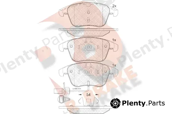 R Brake RB1864 — Brake Pad Set, disc brake