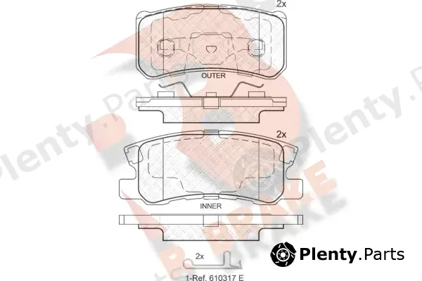 R Brake RB1375-202 — Brake Pad Set, disc brake