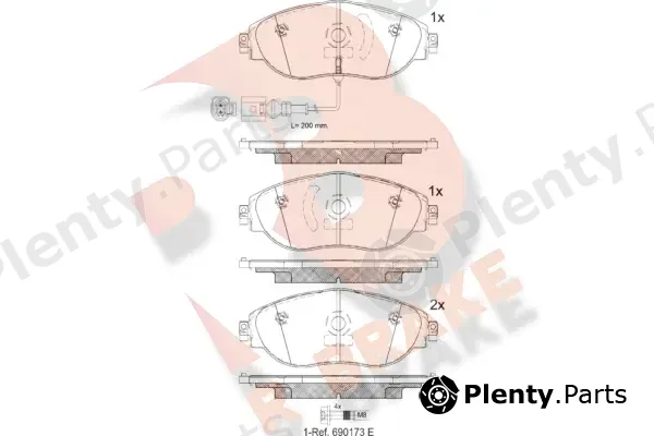 R Brake RB2018 — Brake Pad Set, disc brake