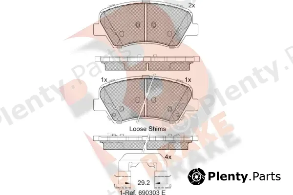 R Brake RB2029 — Brake Pad Set, disc brake