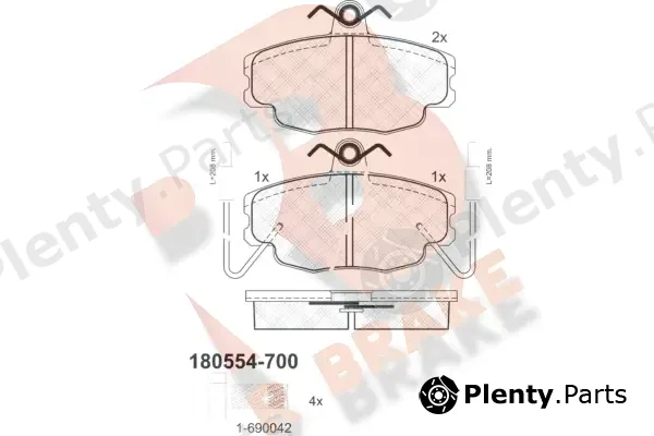 R Brake RB0554-700 — Brake Pad Set, disc brake
