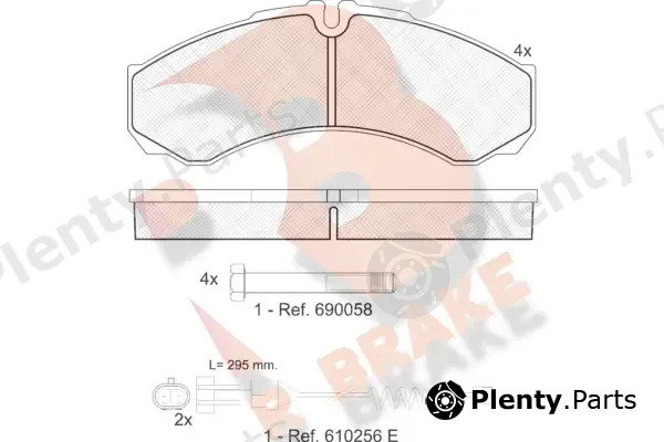 R Brake RB1208-117 — Brake Pad Set, disc brake