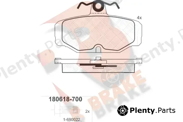 R Brake RB0618-700 — Brake Pad Set, disc brake