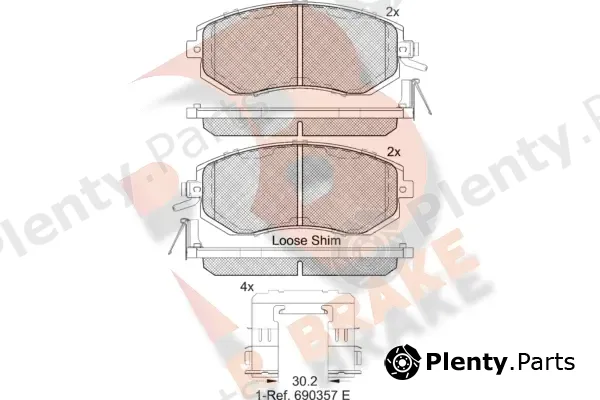 R Brake RB2199 — Brake Pad Set, disc brake
