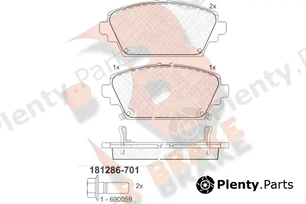 R Brake RB1286-701 — Brake Pad Set, disc brake