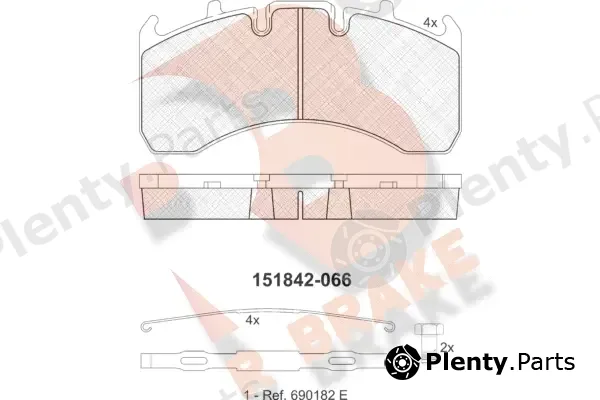R Brake RB1842-066 — Brake Pad Set, disc brake