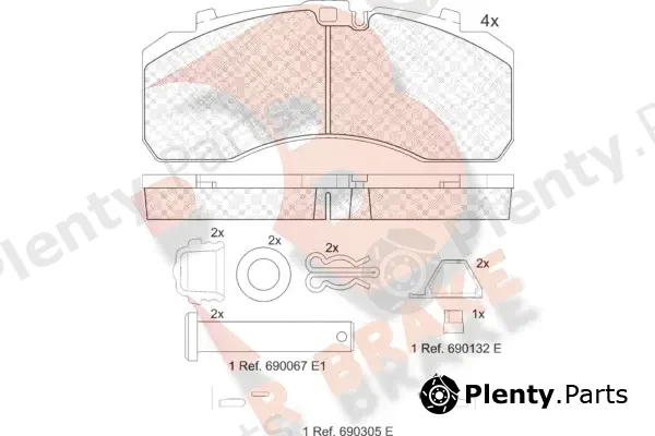 R Brake RB2091-066 — Brake Pad Set, disc brake